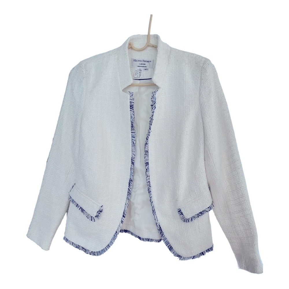 Helen Bergman tweed blazer jacket with fringe size Xs - Picture 2 of 15